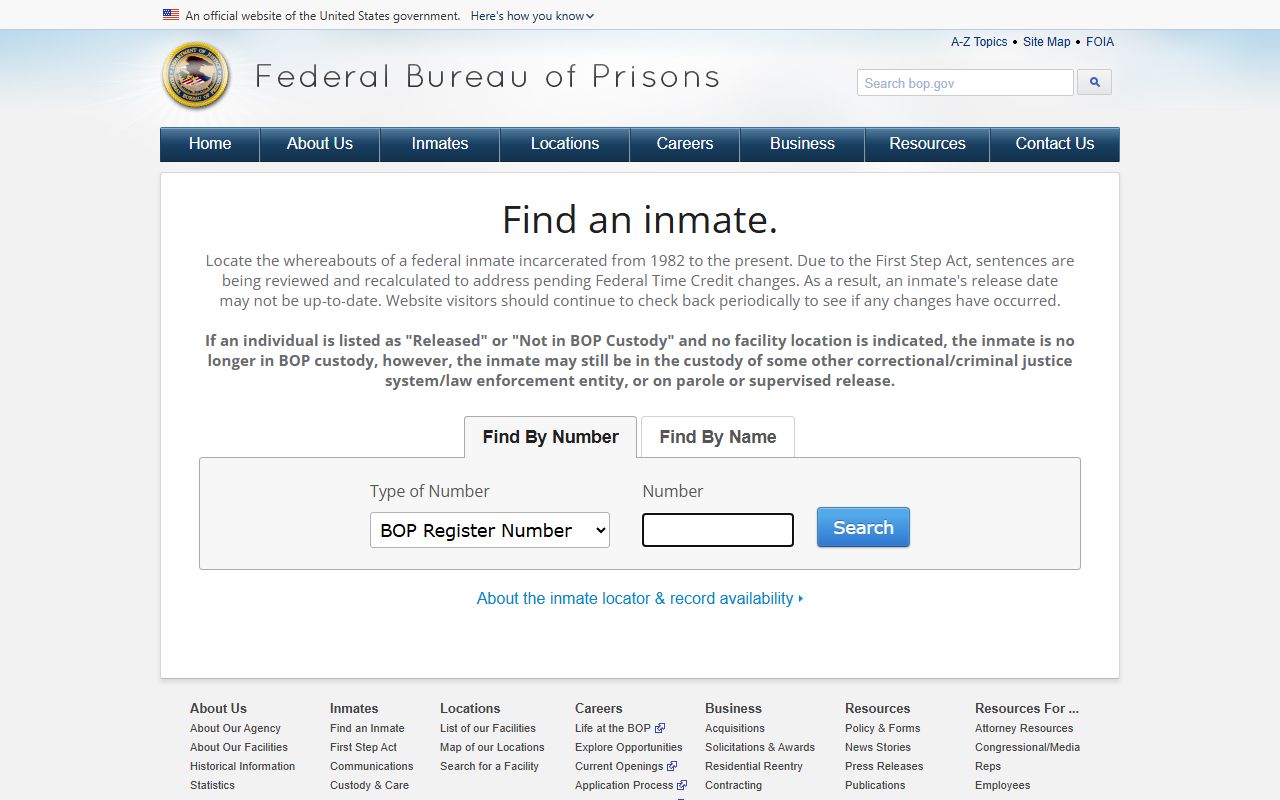 Simpson County inmate records federal Bureau of Prisons locator