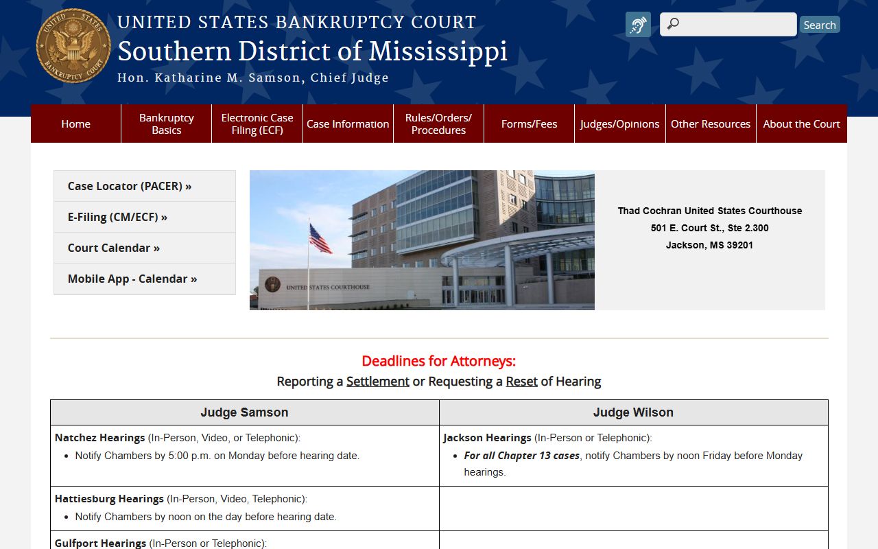 Southern District of Mississippi bankruptcy court resource paired with Simpson County probate records